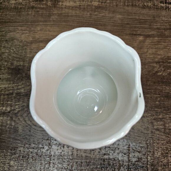 Antique Anchor Pottery Small White Porcelain Vase with Blue Roses, 4.75” - Picture 4 of 6